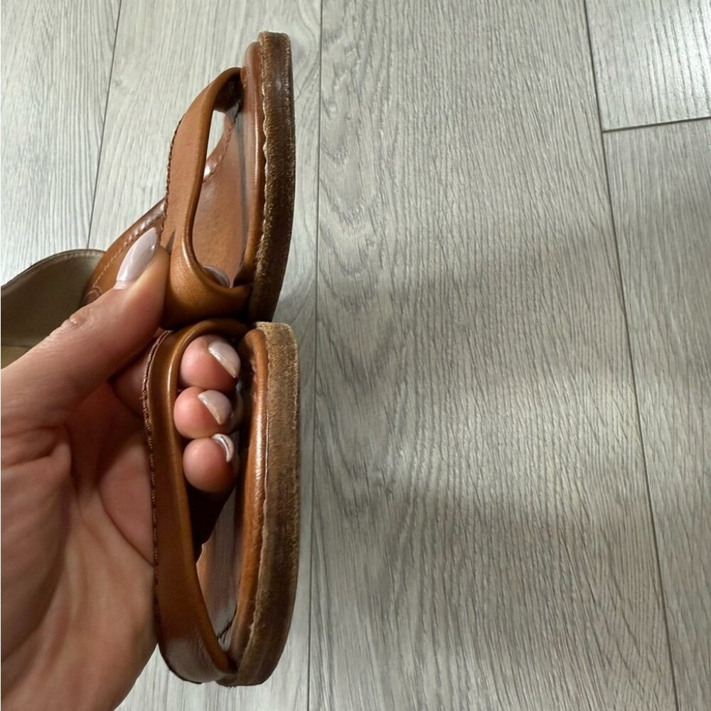 Frye Women's Brielle Tan Brown Leather Block Heel - Picture 7 of 13